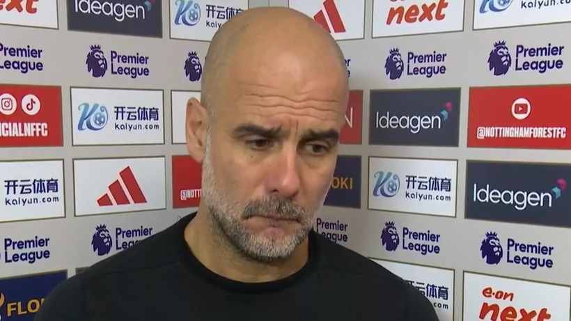 Pep thất vọng trước màn thể hiện của các học trò. Ảnh: TNT SPORTS