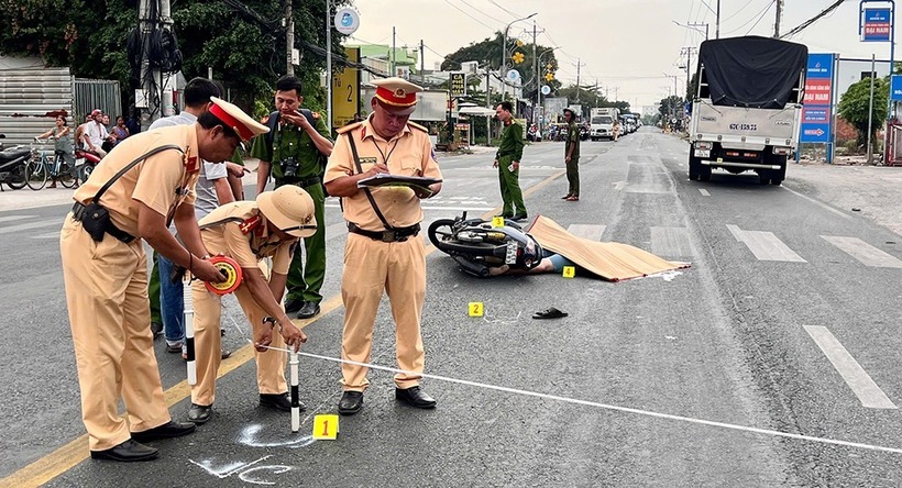 Hiện trường xảy ra vụ tai nạn. Ảnh: Báo An Giang.