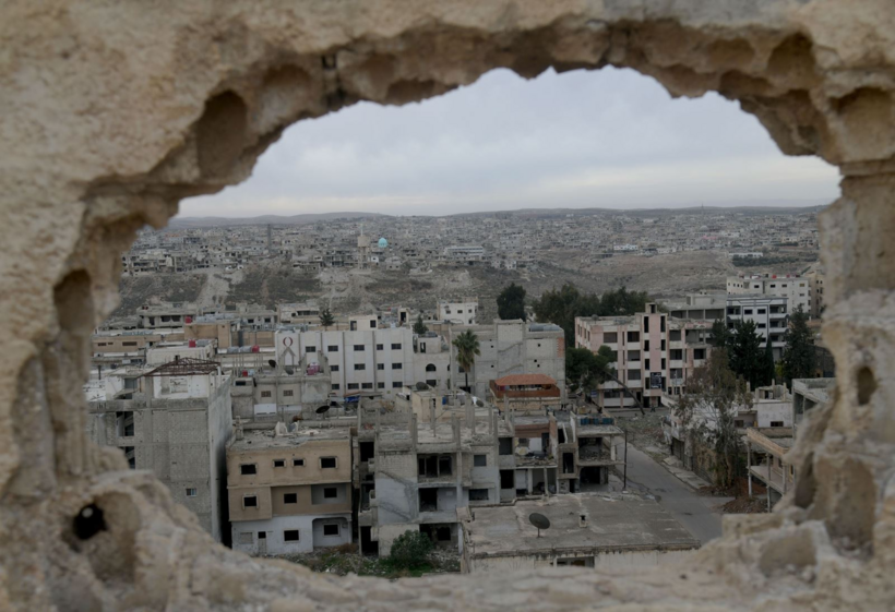 Cảnh tan hoang do xung đột tại Daraa, Syria. (Ảnh: THX/TTXVN)
