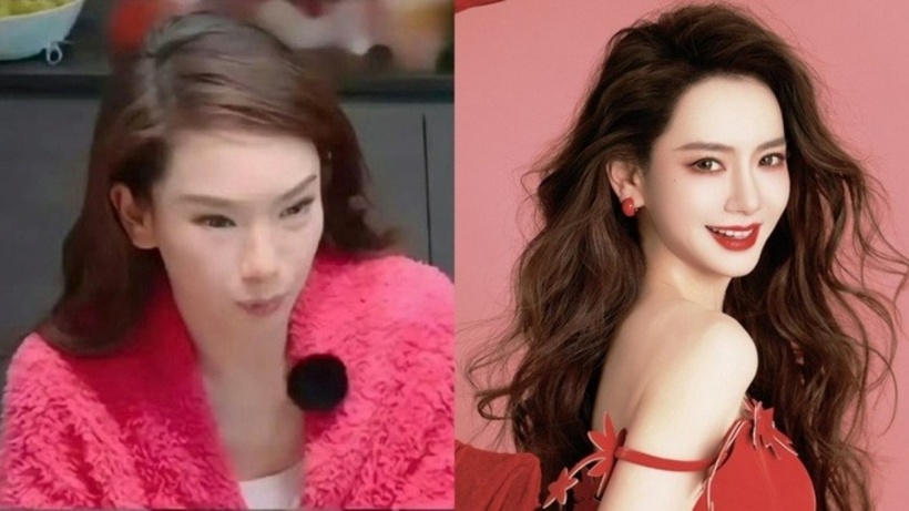 Thích Vy gây chú ý với gương mặt khác lạ sau khi tiêm botox. Ảnh: Weibo