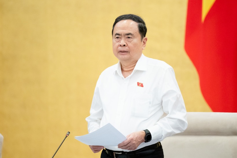 Chủ tịch Quốc hội Trần Thanh Mẫn phát biểu khai mạc phiên họp. (Ảnh: Media Quốc hội)
