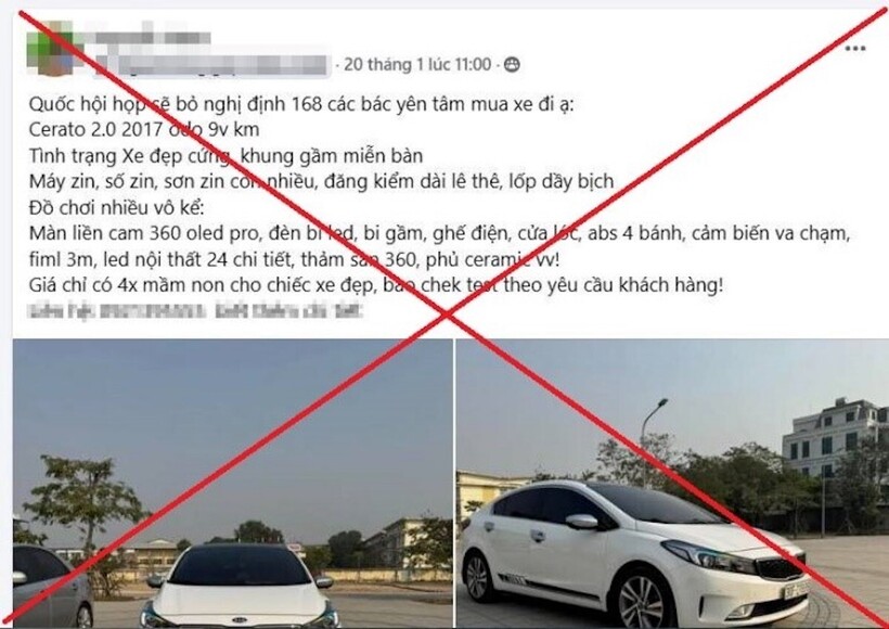 Nội dung sai sự thật về Nghị định 168 được đăng tải trên mạng xã hội