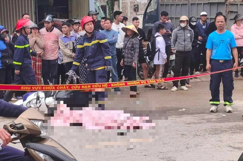 Hiện trường xảy ra vụ tai nạn. Ảnh: Báo Dân trí.