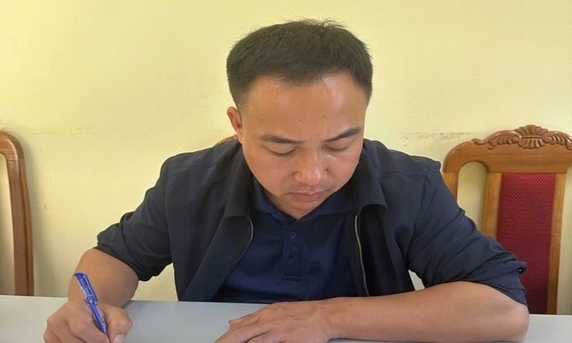Đối tượng Dương Văn Ninh tại sơ quan Công an.