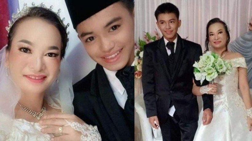 Người phụ nữ Indonesia tên là Mariana, 41 tuổi kết hôn với anh chàng Kevin 16 tuổi. Ảnh: Tri thức và Cuộc sống.