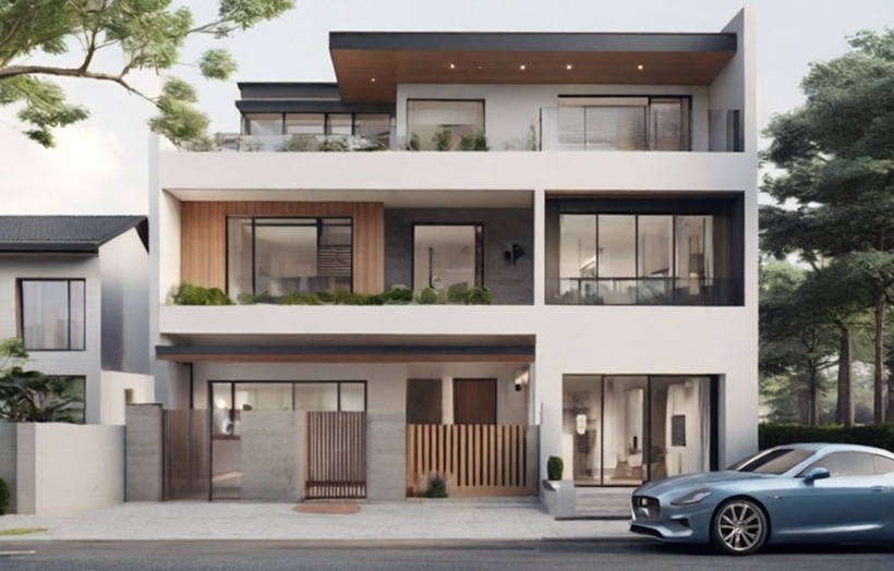 Mẫu nhà ngang 12m sâu 7m 3 tầng mái bằng