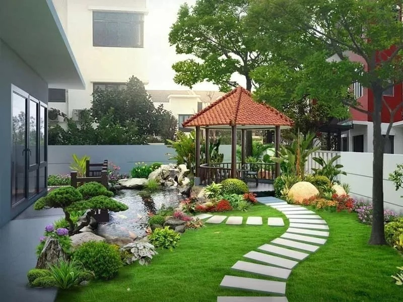 Trong sân vườn, nên bố trí cây cảnh ở khu vực nhiều ánh sáng tự nhiên và không được che khuất nhà.