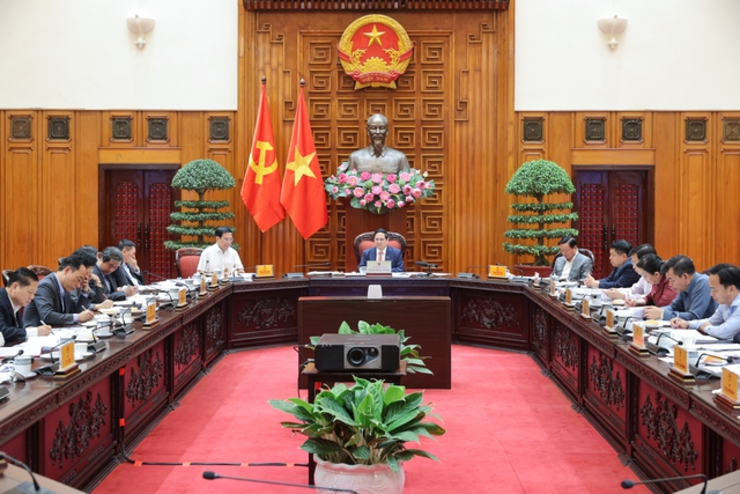 Thủ tướng Phạm Minh Chính chủ trì cuộc họp về các dự thảo đề án quan trọng chuẩn bị trình Bộ Chính trị (Ảnh: VGP).