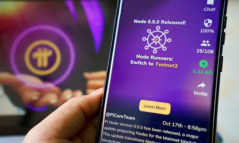 Giao diện giới thiệu Pi Node phiên bản 0.5.0 trên giao diện Pi Network cho smartphone. (Ảnh: VnExpress)