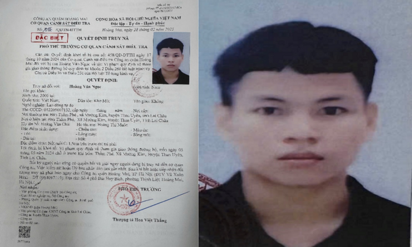 Quyết định truy nã đối tượng Hoàng Văn Ngọc.