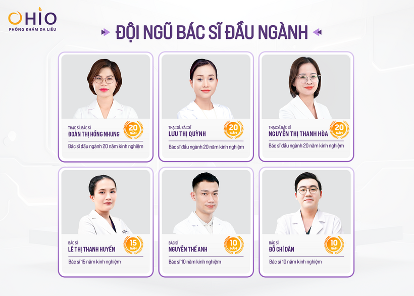 Đội ngũ bác sĩ da liễu tại phòng khám OHIO