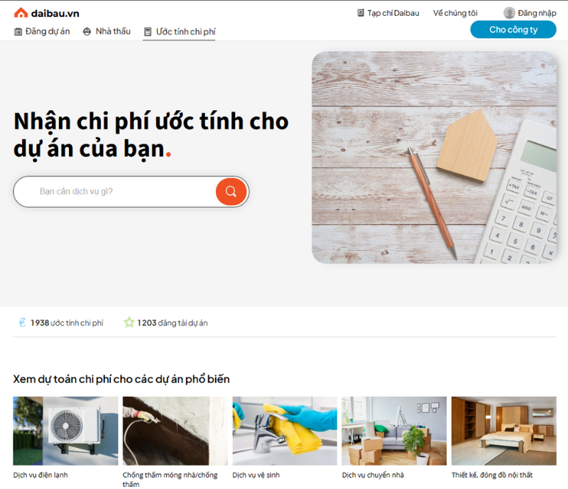 Daibau - Mạng lưới xây dựng uy tín, giúp kết nối tất cả các nhà thầu/thợ với chủ nhà - 2
