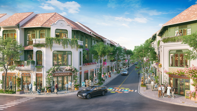 Dãy shophouse đáp ứng nhu cầu mua sắm của cư dân và du khách (Ảnh: Sun Property)