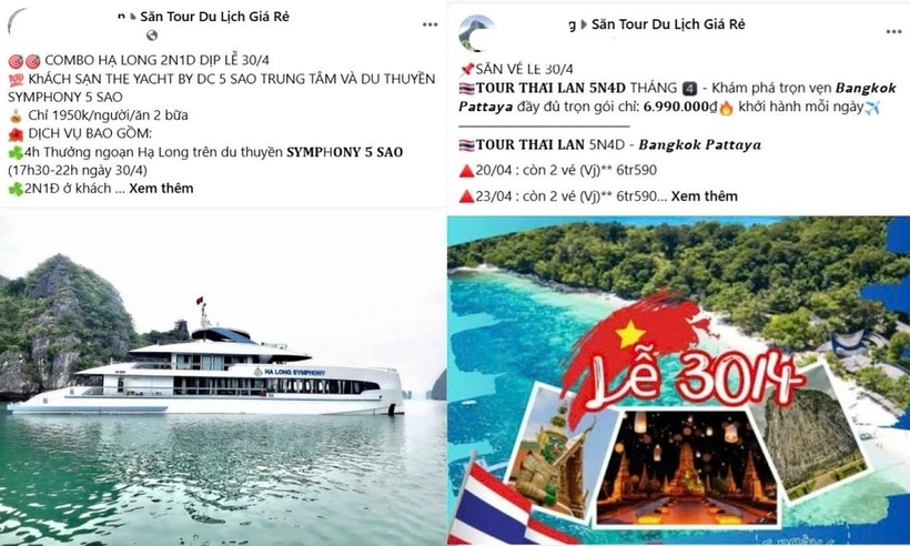 Dù còn hơn 1 tháng nữa mới đến kỳ nghỉ 30/4 - 1/5 nhưng trên mạng xã hội đã ngập tràn các bài đăng bán tour du lịch trong và ngoài nước với nhiều ưu đãi.