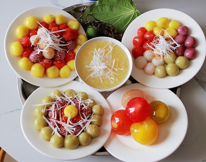 Bánh trôi, bánh chay không thể thiếu trong dịp Tết Hàn thực. Ảnh: Lao động