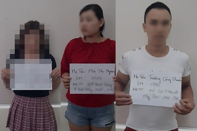 Các đối tượng tại cơ quan công an. Ảnh: An ninh Thủ đô