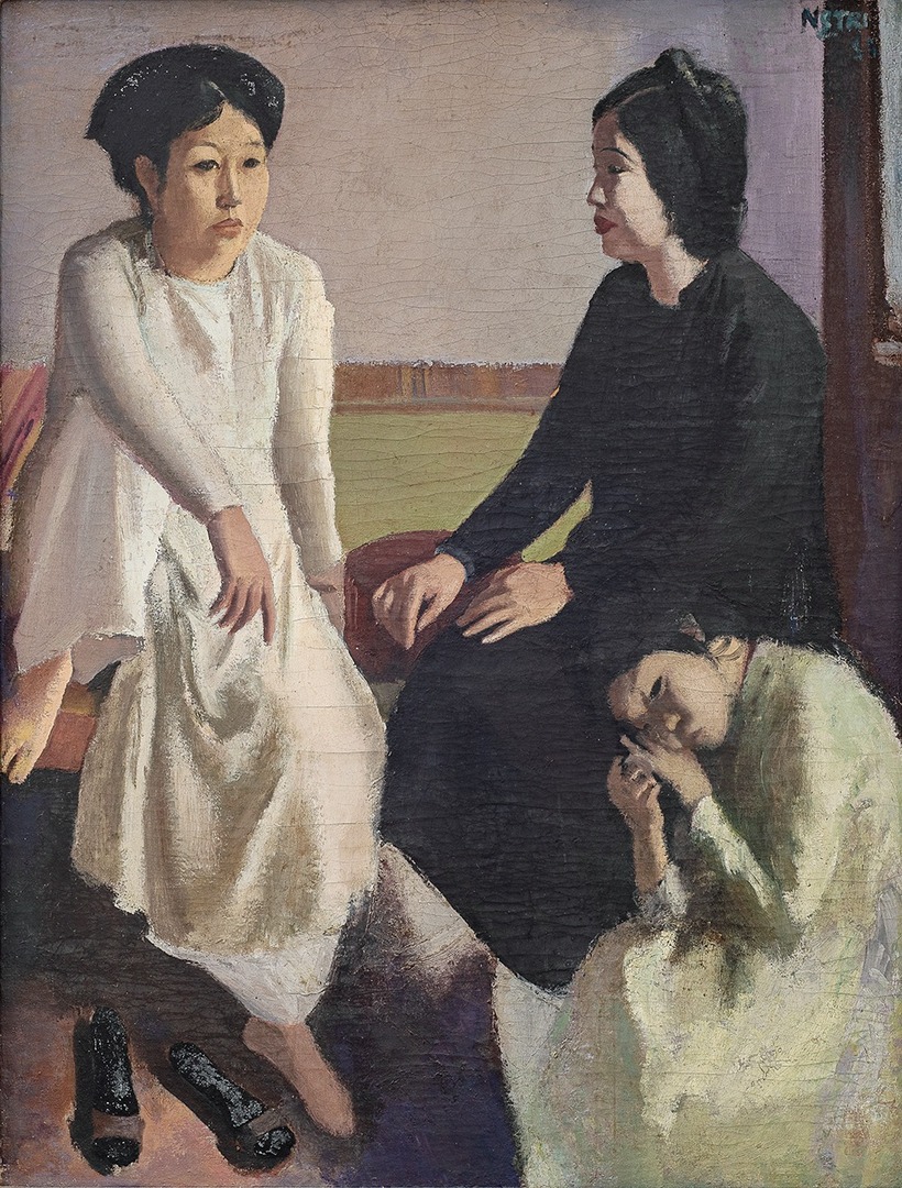 Bức tranh "Ba người phụ nữ" của danh họa Nguyễn Gia Trí. Ảnh: Christie's