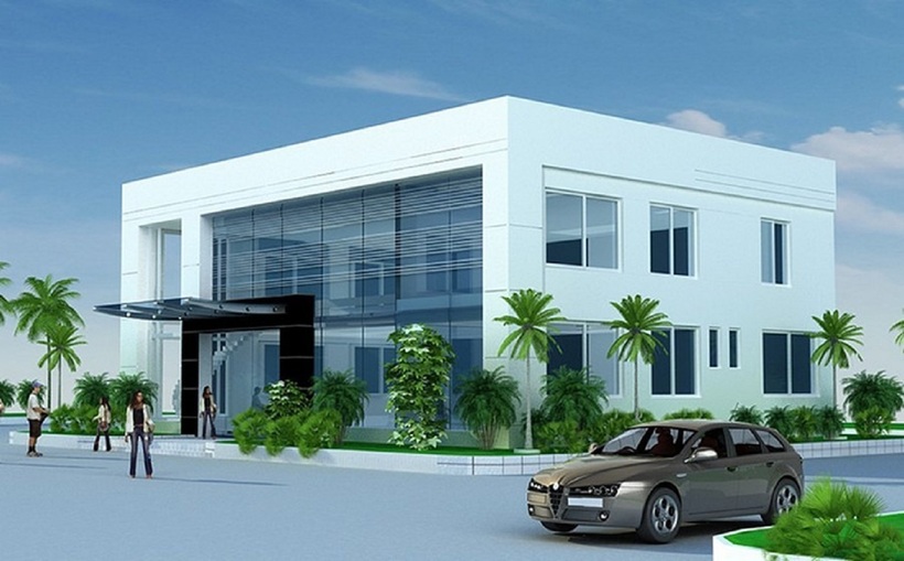 Mẫu nhà văn phòng 2 tầng với thiết kế độc đáo đang trở thành xu hướng được nhiều doanh nghiệp lựa chọn. Ảnh: Internet