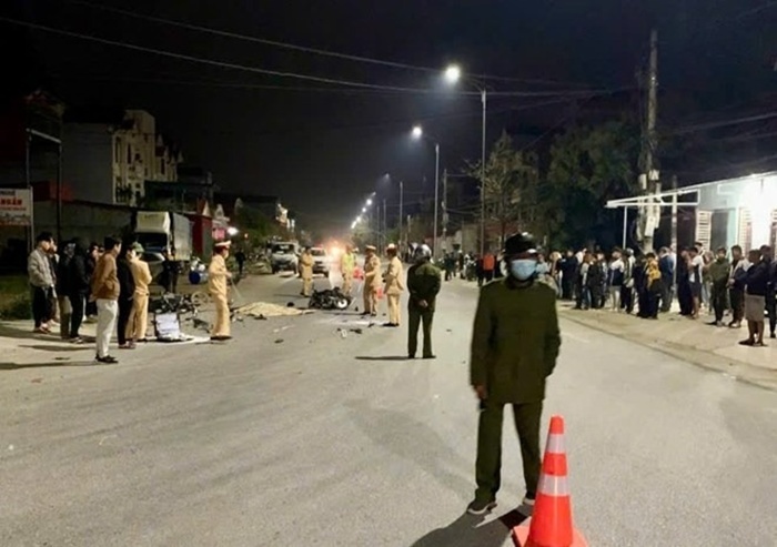 Hiện trường xảy ra vụ tai nạn. Ảnh: Báo Lao động.