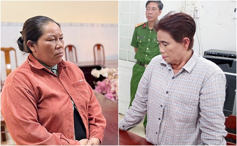 Bị can Nguyễn Thị Tha và Lê Thị Tiền. (Ảnh: Cơ quan công an)