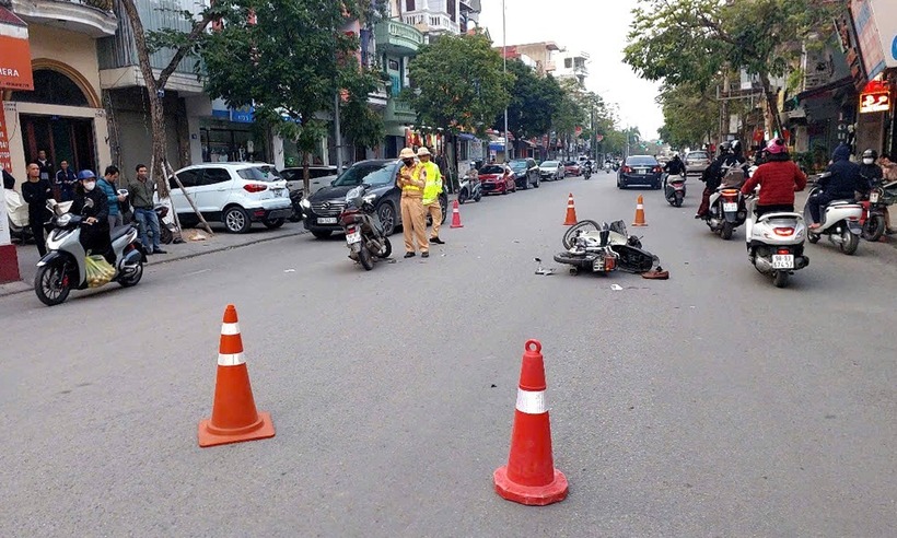 Hiện trường xảy ra vụ tai nạn. Ảnh: Báo Bắc Giang.