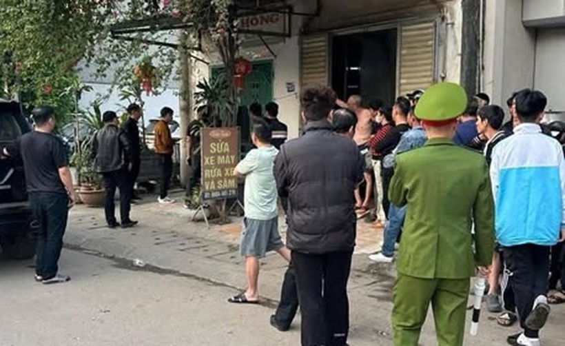 Hiện trường lực lượng chức năng vây bắt đối tượng truy nã nguy hiểm Hoàng Trần Linh. Ảnh: Báo Thái Nguyên