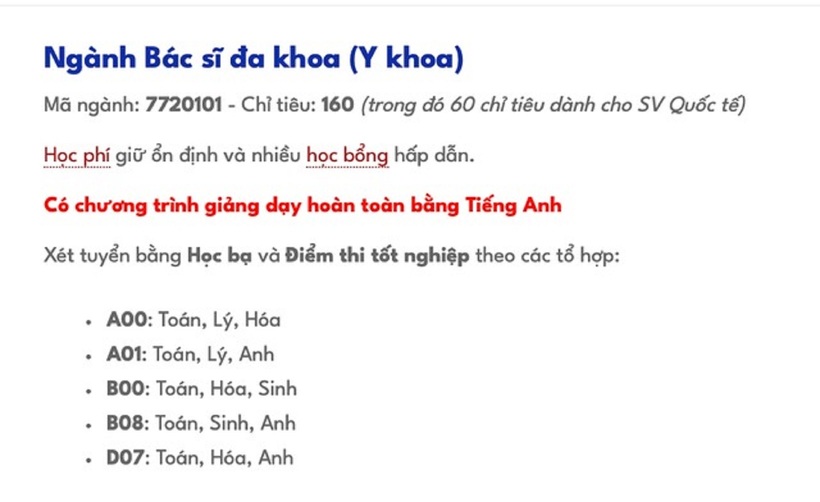 Tổ hợp xét tuyển ngành Bác sĩ đa khoa năm 2025 của GS.TS Nguyễn Anh Trí – Uỷ viên Ủy ban Văn hóa và Xã hội của Quốc hội khóa XV.