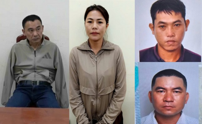 Đối tượng Trương Xuân Minh (trái) cùng các đối tượng liên quan. Ảnh: Tiền Phong