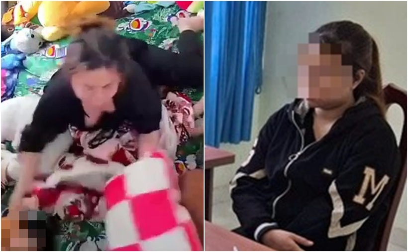 Nữ bảo mẫu làm việc với cơ quan công an. (Ảnh: Người lao động)