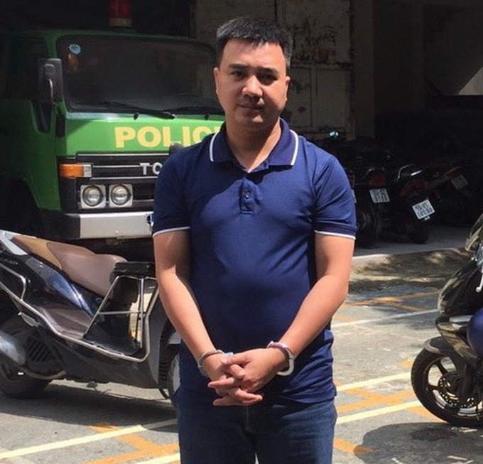 Hoàng Mạnh Cường thời điểm bị bắt. Ảnh: Báo Thanh Niên