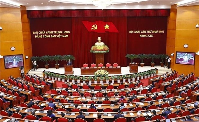 Toàn cảnh phiên bế mạc Hội nghị lần thứ 11 Ban Chấp hành Trung ương Đảng khóa XIII. (Ảnh: Doãn Tấn/TTXVN)