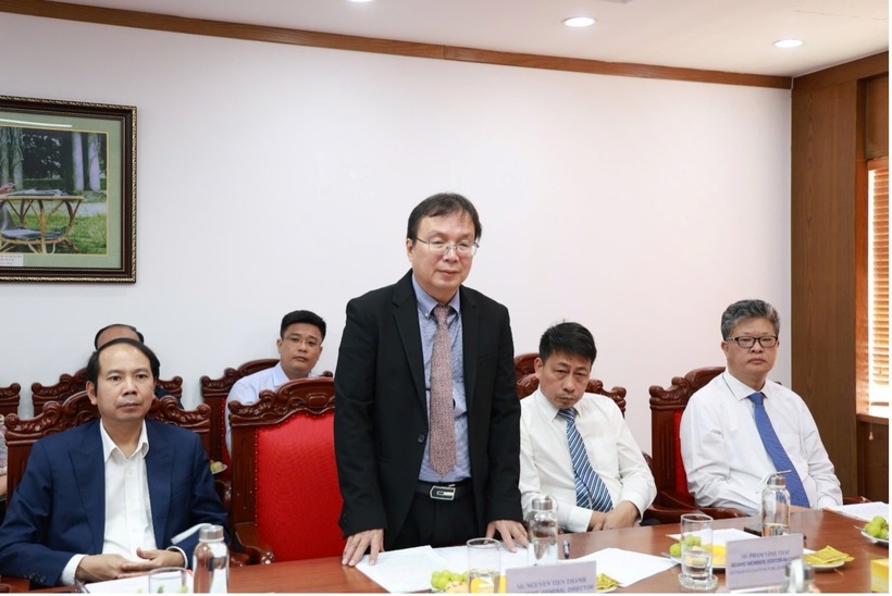 Ông Nguyễn Tiến Thanh - Chủ tịch HĐTV, Tổng Giám đốc NXBGDVN phát biểu tại buổi lễ.