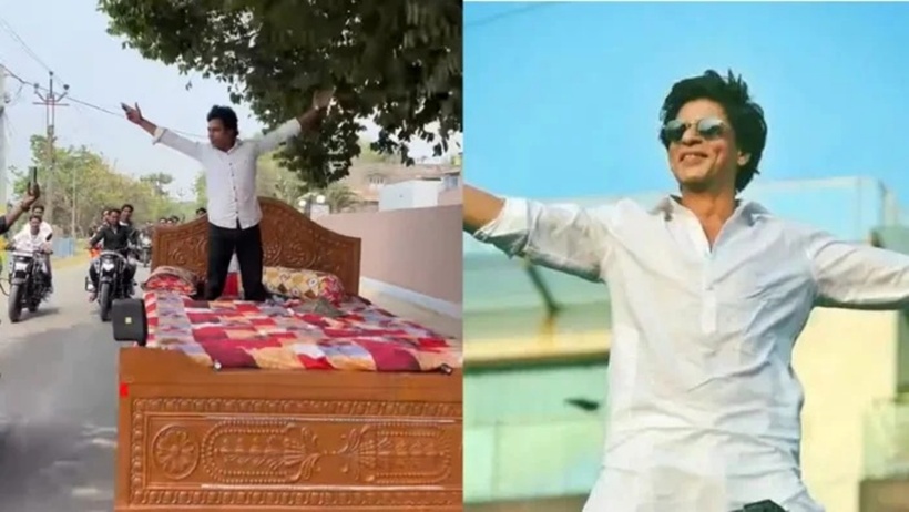 Người đàn ông thể hiện những động tác như một ngôi sao Bollywood.