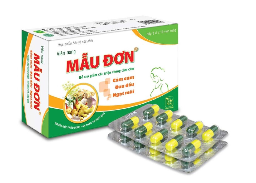 Viên uống Mẫu Đơn chiết xuất từ thảo dược giúp hỗ trợ giảm triệu chứng cảm cúm, đau đầu, ngạt mũi