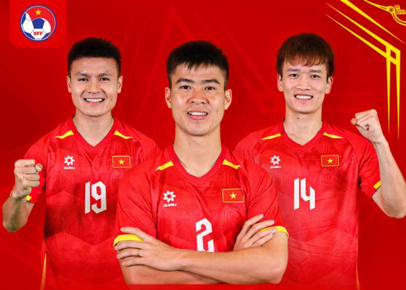Quang Hải, Hoàng Đức, Duy Mạnh chuẩn bị đối đầu dàn sao MU. Ảnh: VFF.