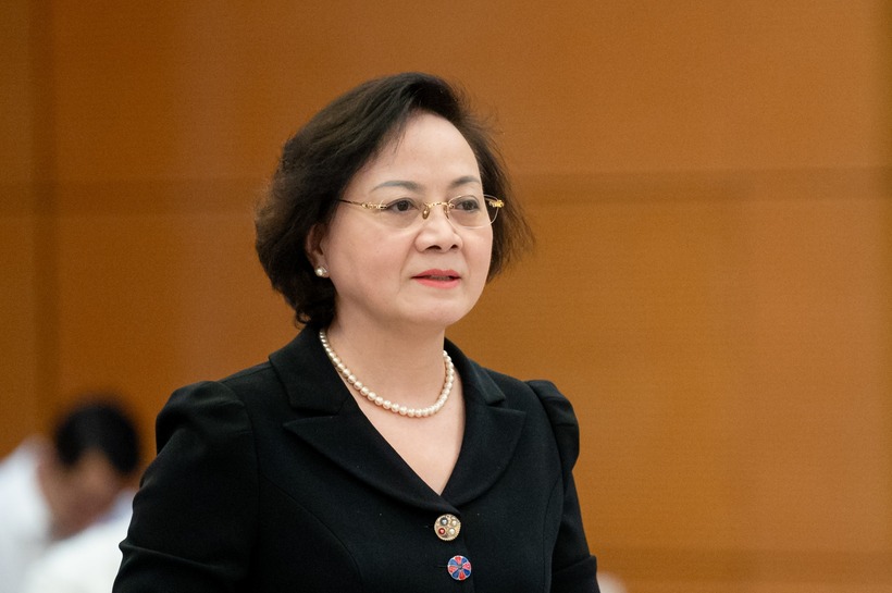 Bộ trưởng Bộ Nội vụ Phạm Thị Thanh Trà. (Ảnh: Media Quốc hội)