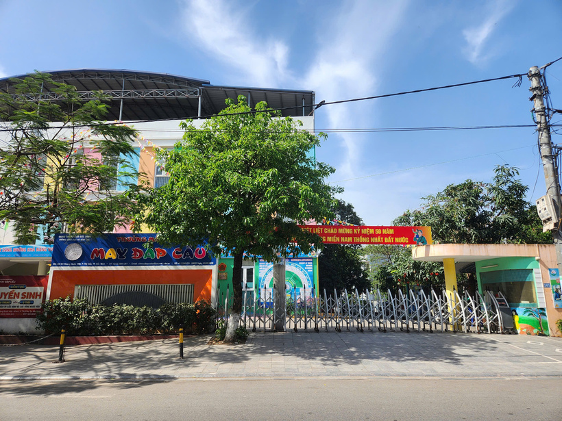 Trường mầm non May Đáp Cầu (thành phố Bắc Ninh, Bắc Ninh), nơi xảy ra sự việc đánh trẻ nhỏ. (Ảnh: Tuổi trẻ)