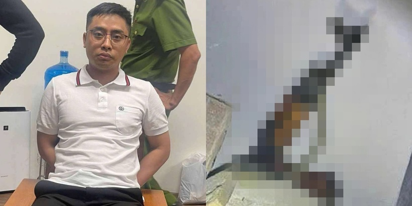 Bùi Đình Khánh và tang vật bỏ lại hiện trường trước khi tẩu thoát