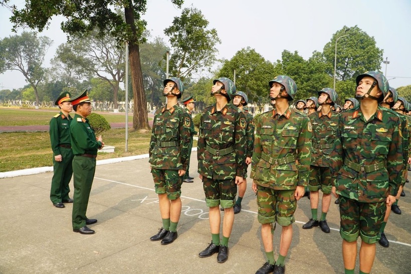 Lực lượng tham gia khối duyệt binh đã tập luyện từ tháng 3/2025. Ảnh: TTXVN phát