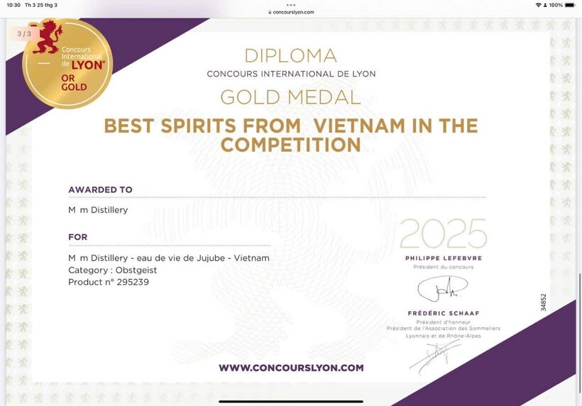 Mầm Distillery xuất sắc đạt huy chương Vàng tại Concours International de Lyon 2025