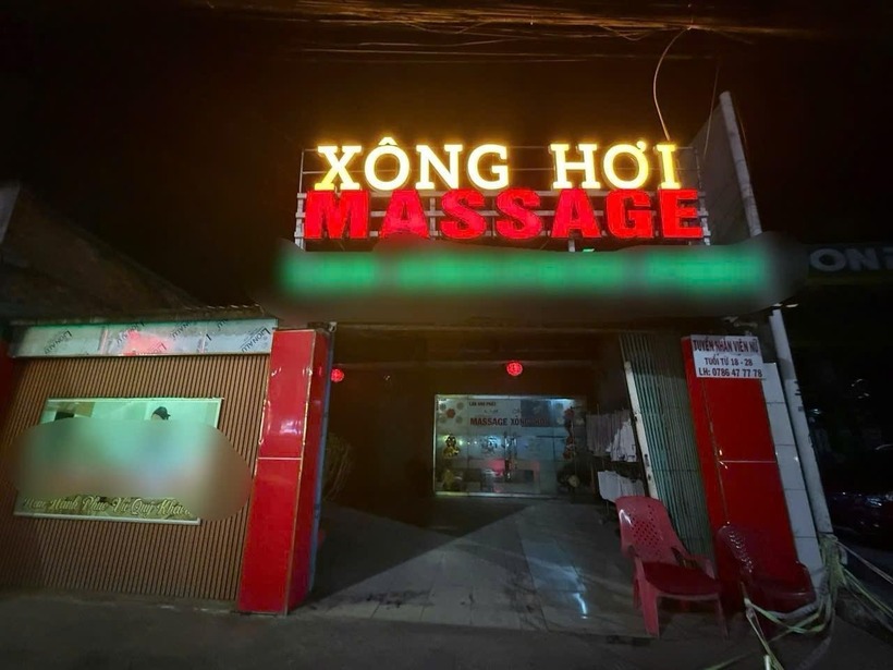 Cơ sở dịch vụ xoa bóp L.A.P.P. (Ảnh: Công an tỉnh Đồng Nai)