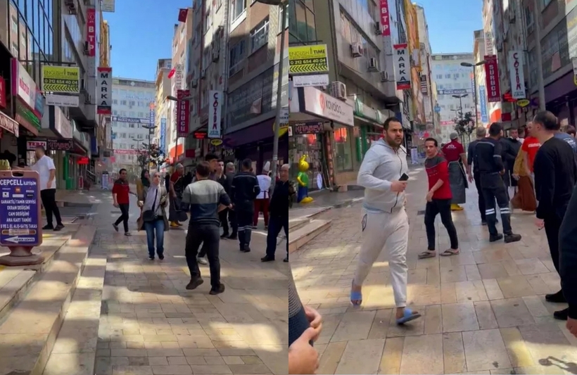 Mọi người hoảng loạn rời khỏi các tòa nhà khi động đất làm rung chuyển Istanbul, Thổ Nhĩ Kỳ ngày 23/4. Ảnh: ANADOLU