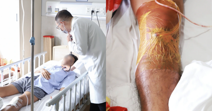Anh V. điều trị tại Bệnh viện Đa khoa Quốc tế Nam Sài Gòn. Ảnh: Dân trí