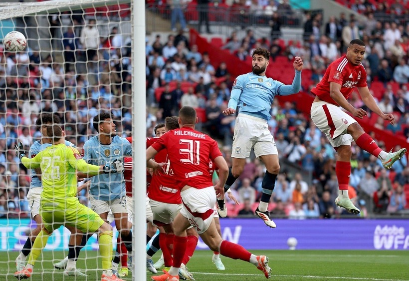 Man City giành vé vào chung kết Cúp FA sau khi đánh bại Nottingham Forest với tỷ số 2-0. Ảnh: Getty