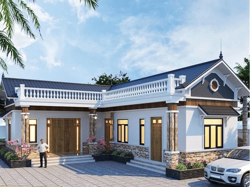 Mẫu nhà cấp 4 chữ L. Ảnh: Shome.vn