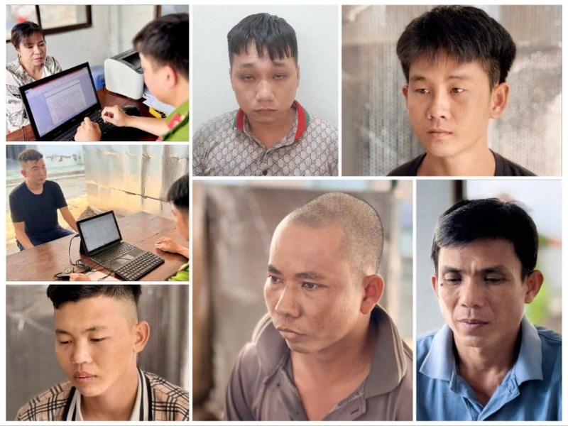 7 đối tượng bị khởi tố. Ảnh: Công an nhân dân.