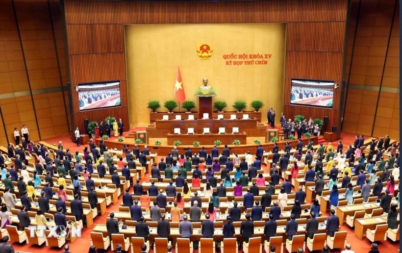 Quang cảnh Kỳ hợp thứ 9, Quốc hội khoa XV. Ảnh: TTXVN