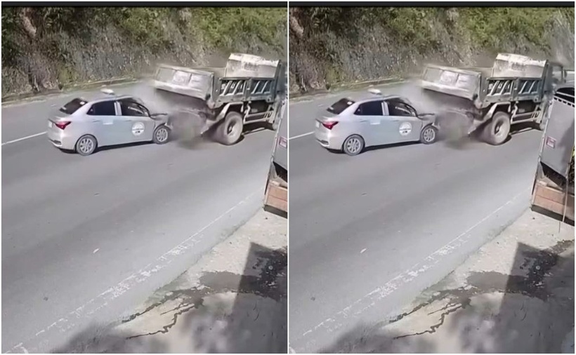 Hiện trường vụ tai nạn. (Ảnh cắt từ clip)