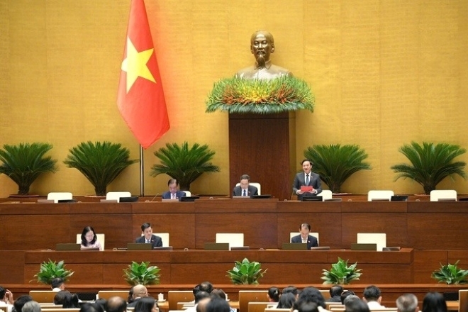 Quốc hội đã biểu quyết thông qua Nghị quyết đề nghị sửa đổi, bổ sung một số điều của Hiến pháp năm 2013 (Ảnh: Media Quốc hội).