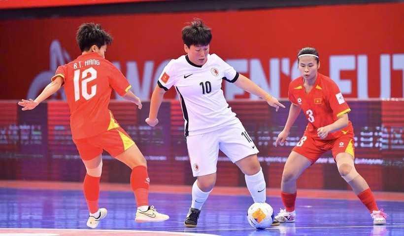 Tuyển nữ Việt Nam giành chiến thắng 5-3 trước Hồng Kông (Trung Quốc) trong trận ra quân giải futsal nữ châu Á 2025. Ảnh: AFC.